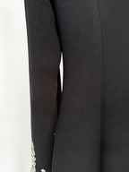 Black Embellished Tuxedo Maxi Dress H6464