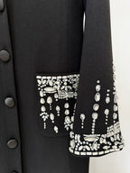 Black Embellished Tuxedo Maxi Dress H6464