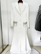 Black Embellished Tuxedo Maxi Dress H6464