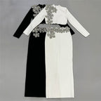 Black Embellished Two-Piece Gown H6454