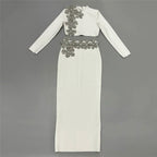 Black Embellished Two-Piece Gown H6454