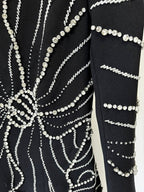 Black Embroidered Floral Maxi Dress H6587