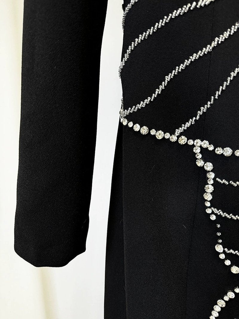 Black Embroidered Floral Maxi Dress H6587