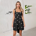 Black Embroidered Star Mini Dress H6869