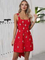 Black Embroidered Star Mini Dress H6869
