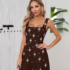 Black Embroidered Star Mini Dress H6869
