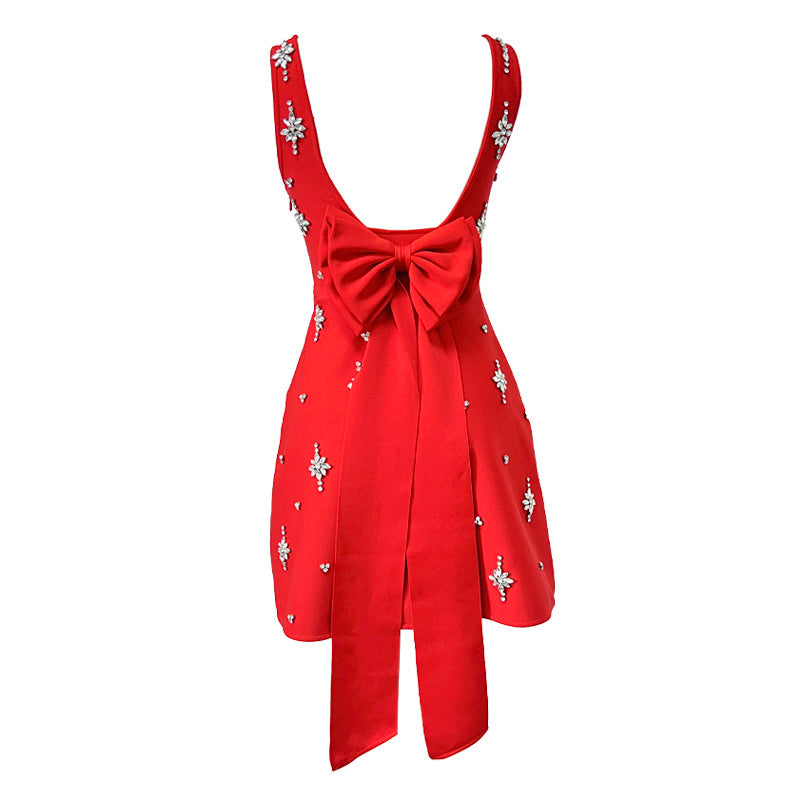 Black Embroidered Star Mini Dress H6869