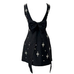 Black Embroidered Star Mini Dress H6869