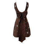 Black Embroidered Star Mini Dress H6869