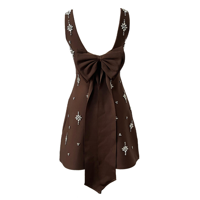 Black Embroidered Star Mini Dress H6869