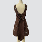 Black Embroidered Star Mini Dress H6869