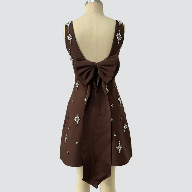 Black Embroidered Star Mini Dress H6869