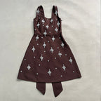 Black Embroidered Star Mini Dress H6869