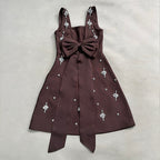 Black Embroidered Star Mini Dress H6869