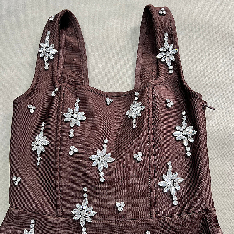 Black Embroidered Star Mini Dress H6869