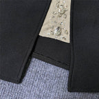 Black Feather Sleeve Embellished Bodycon Dress H6281