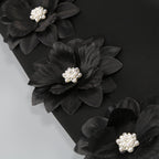Black Floral Embellished Tuxedo Suit H6413