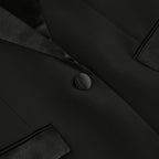 Black Floral Embellished Tuxedo Suit H6413