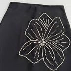 Black Floral Embroidered Two-Piece Set H6820