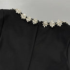 Black Floral Neckline Mermaid Gown H6651