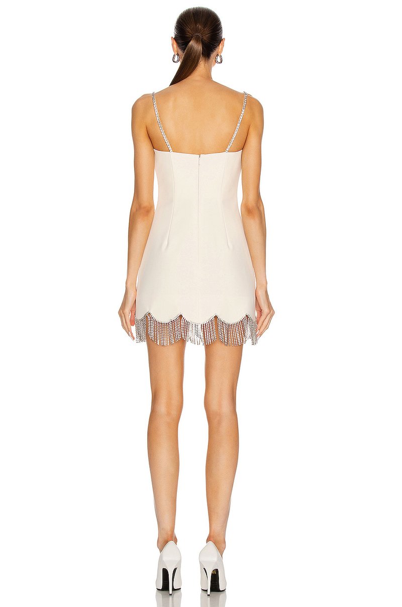 Black Fringe Hem Mini Dress H3644