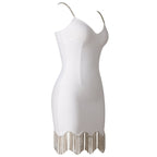 Black Fringe Hem Mini Dress H3644