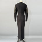 Black Gold Sequin Mermaid Gown H6755