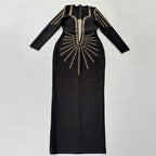 Black Gold Sequin Mermaid Gown H6755