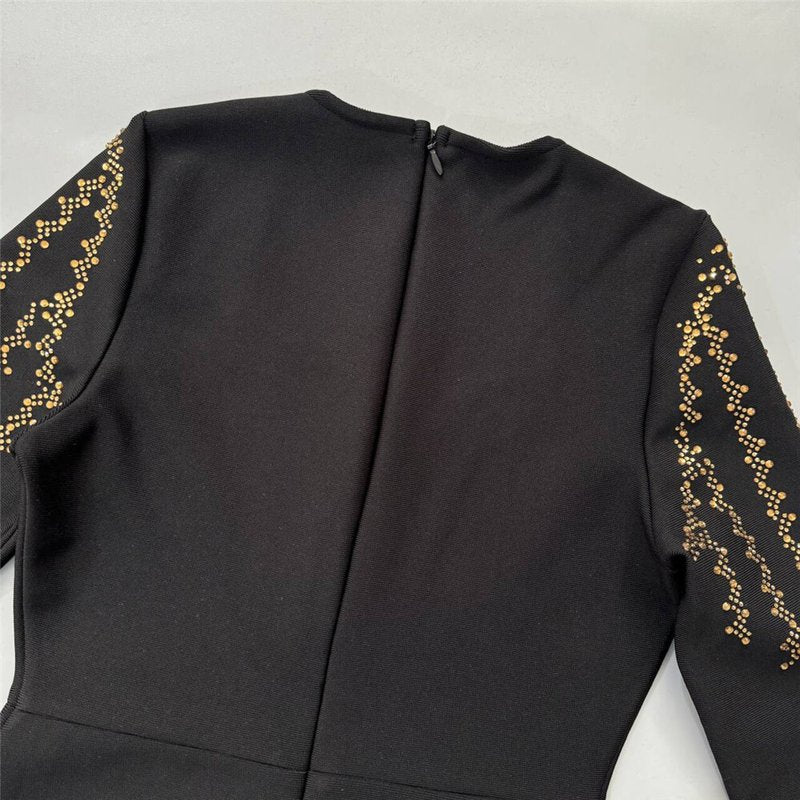 Black Gold Sequin Mermaid Gown H6755
