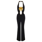 Black Halter Cutout Maxi Dress H6445