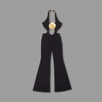 Black Halter Cutout Maxi Dress H6445