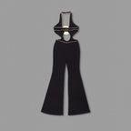 Black Halter Cutout Maxi Dress H6445