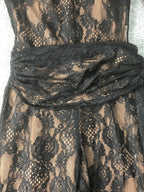 Black Lace Long Sleeve Bodysuit Set H6662