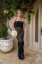 Black Lace Mermaid Evening Gown H6683