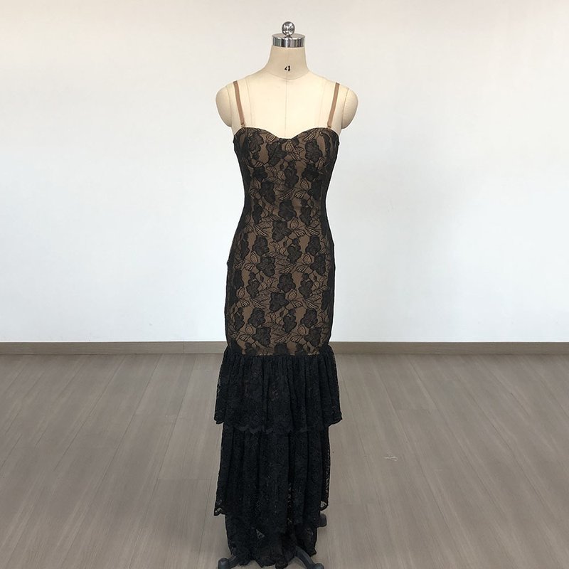 Black Lace Mermaid Evening Gown H6683