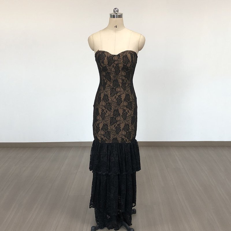 Black Lace Mermaid Evening Gown H6683