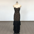 Black Lace Mermaid Evening Gown H6683
