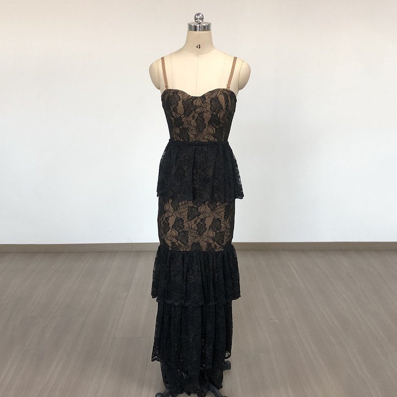Black Lace Mermaid Evening Gown H6683