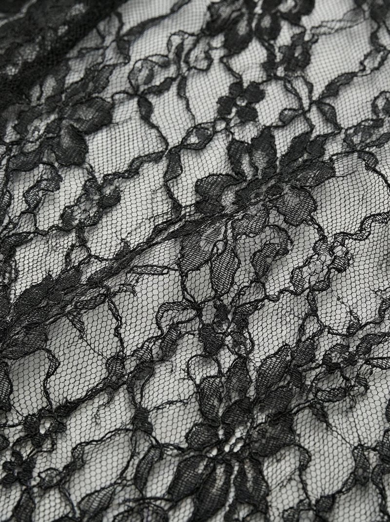 Black Lace Panel Halter Maxi Dress H7086