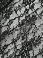Black Lace Panel Halter Maxi Dress H7086