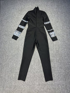 Black Long Sleeve Bodycon Jumpsuit H6134