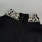 Black Long Sleeve Embellished Mermaid Gown H6576