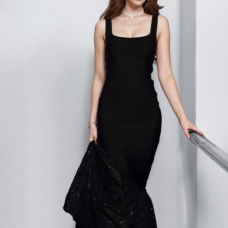 Black Mermaid Sequin Maxi Dress H6857
