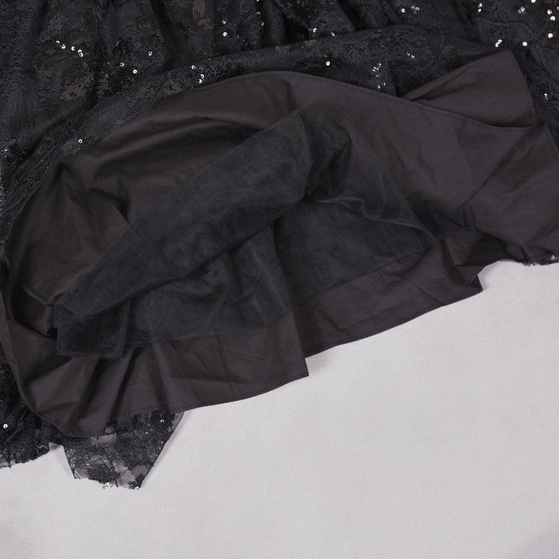 Black Mermaid Sequin Maxi Dress H6857