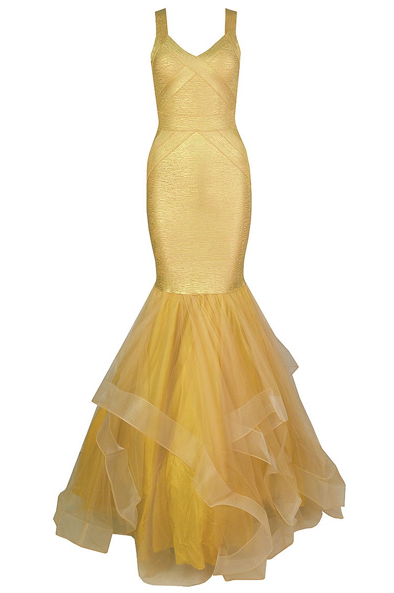 Black Mermaid Tulle Gown with Sequin Skirt H2571