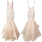 Black Mermaid Tulle Gown with Sequin Skirt H2571