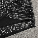 Black Polka Dot Crisscross Crop Top & Pencil Skirt Set H6422