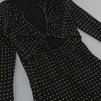 Black Polka Dot Flared Midi Dress H6265