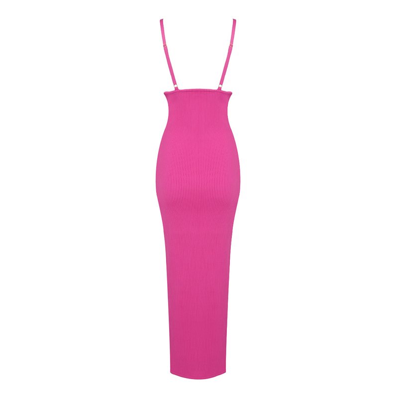 Black Ribbed Cutout Maxi Dress H5991