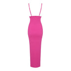 Black Ribbed Cutout Maxi Dress H5991
